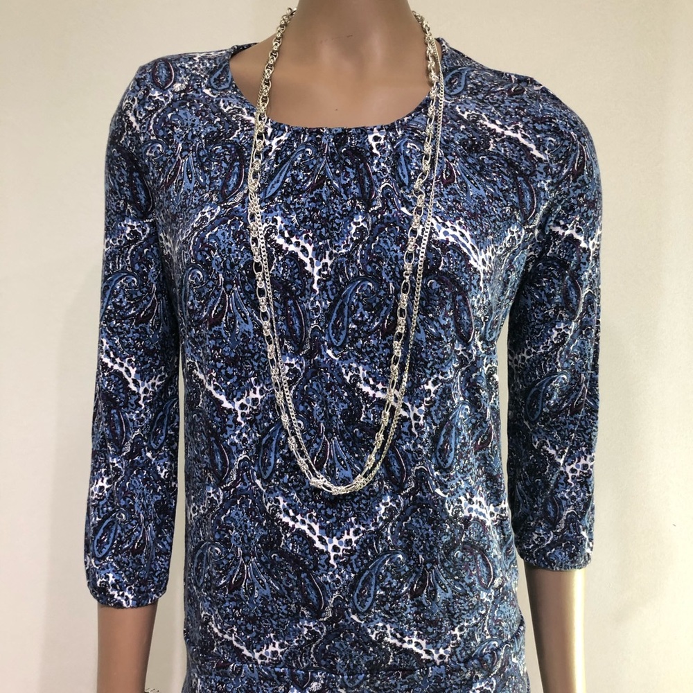 Talbots 3/4 Sleeve multi Color Top